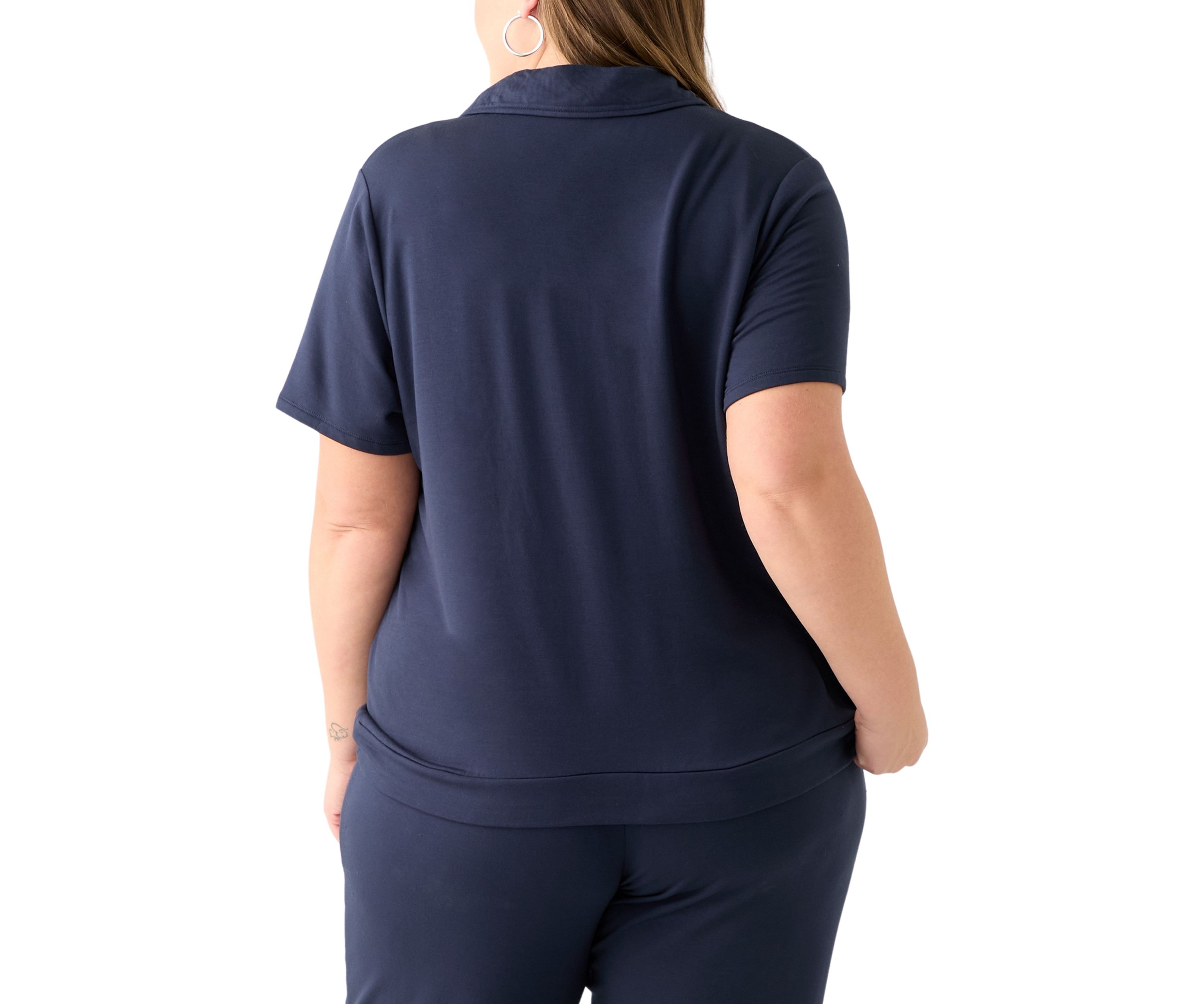 Plus Size Short Sleeve Knit T-Shirt 