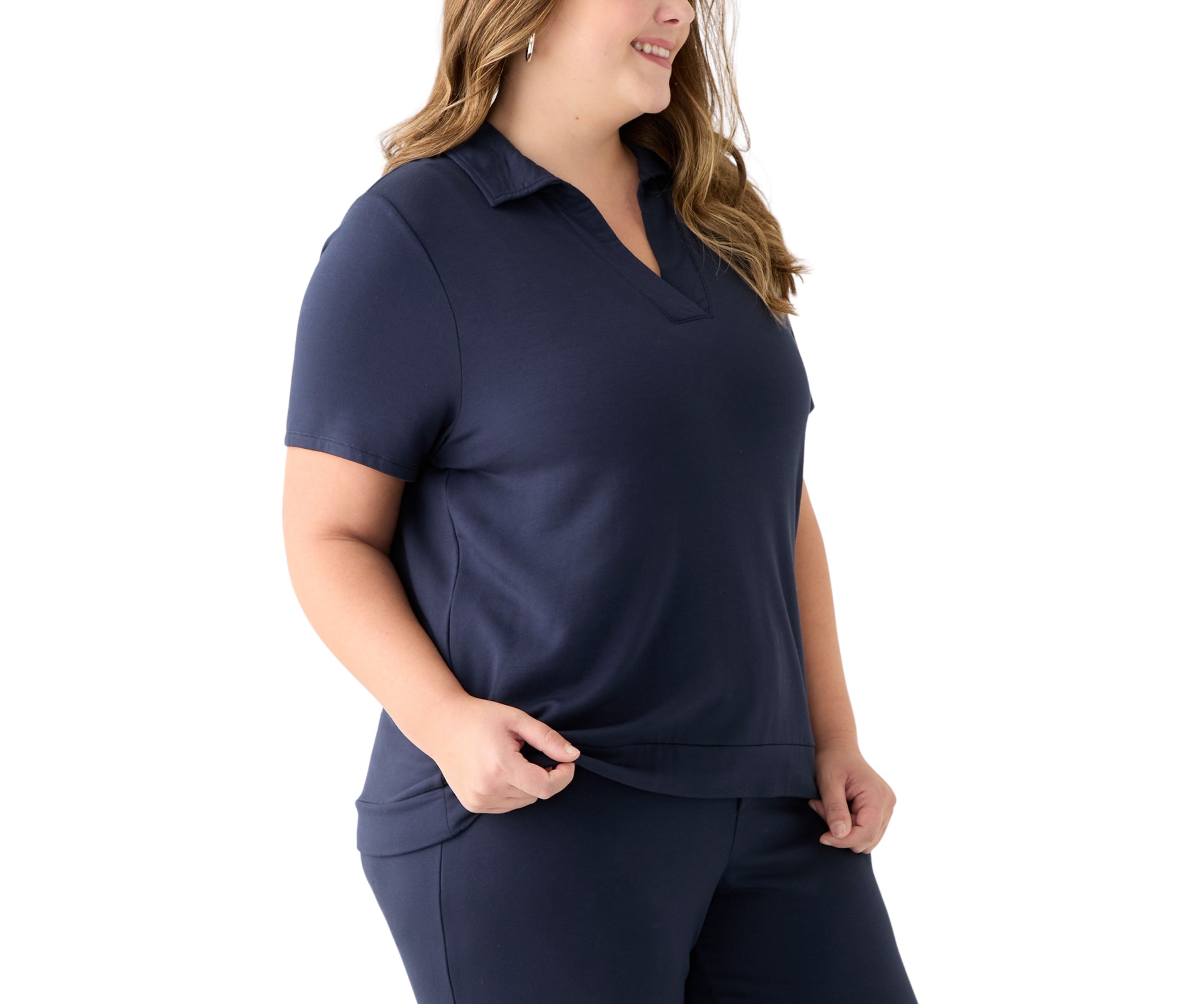 Plus Size Short Sleeve Knit T-Shirt 