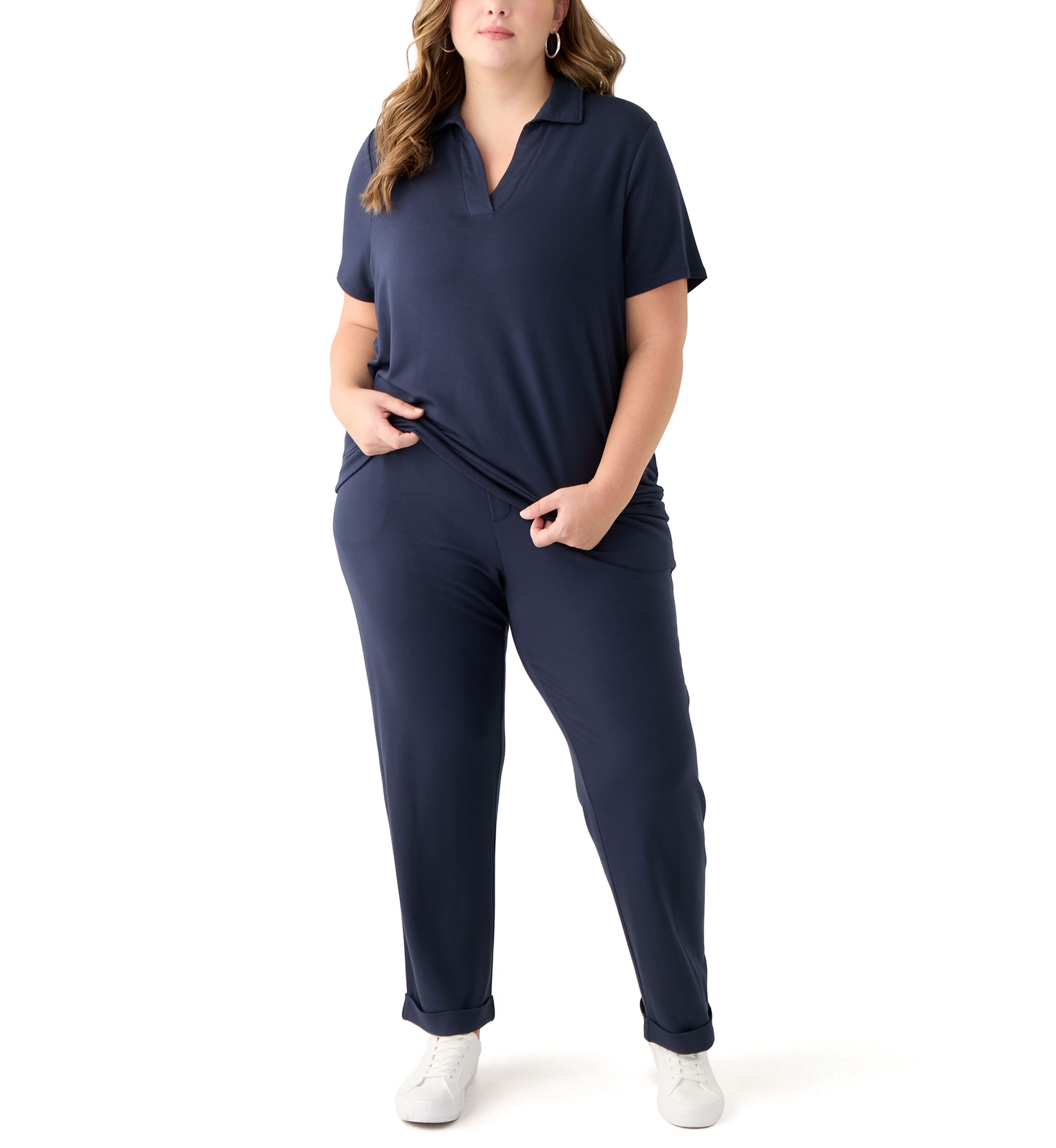 Plus Size Short Sleeve Knit T-Shirt 
