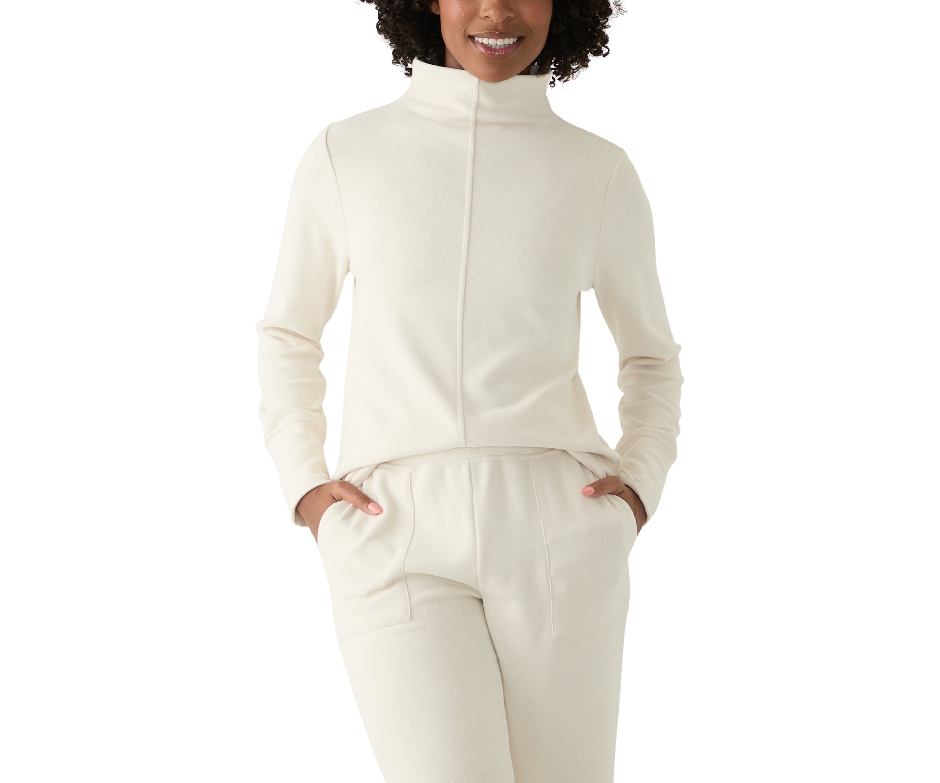 Womens Long Sleeve Mock Neck Top