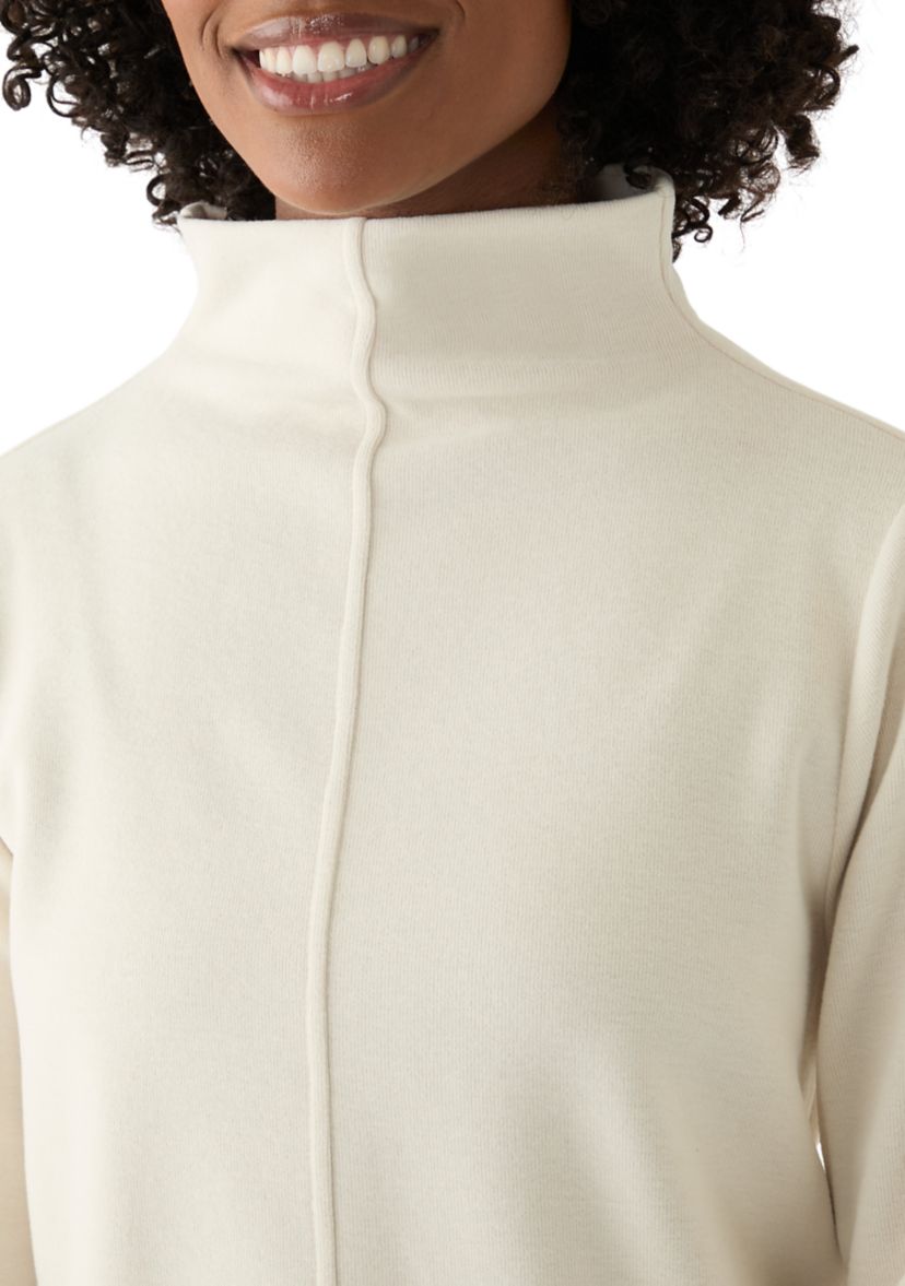 Womens Long Sleeve Mock Neck Top