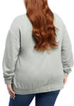 Plus Size Drop Shoulder  Mock Neck Animal Print Sweatshirt