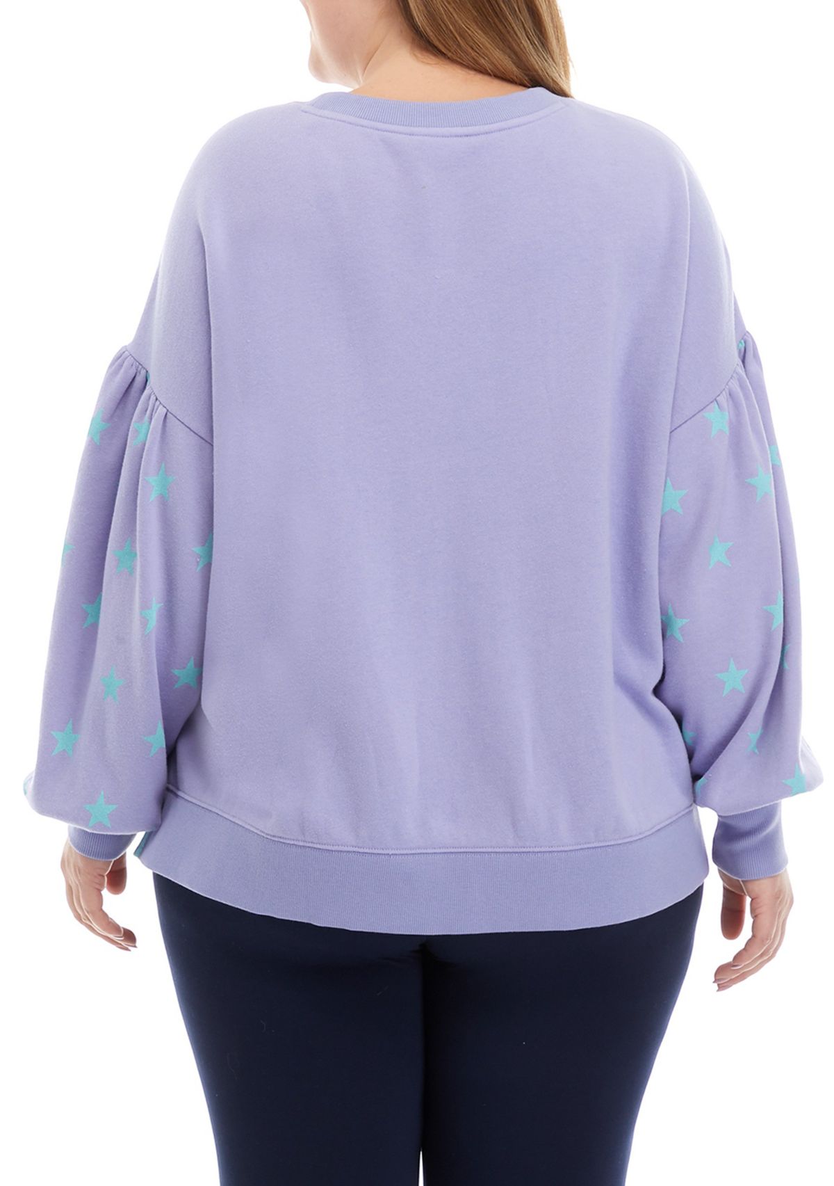 Plus Size Lantern Sleeve High Low Pullover