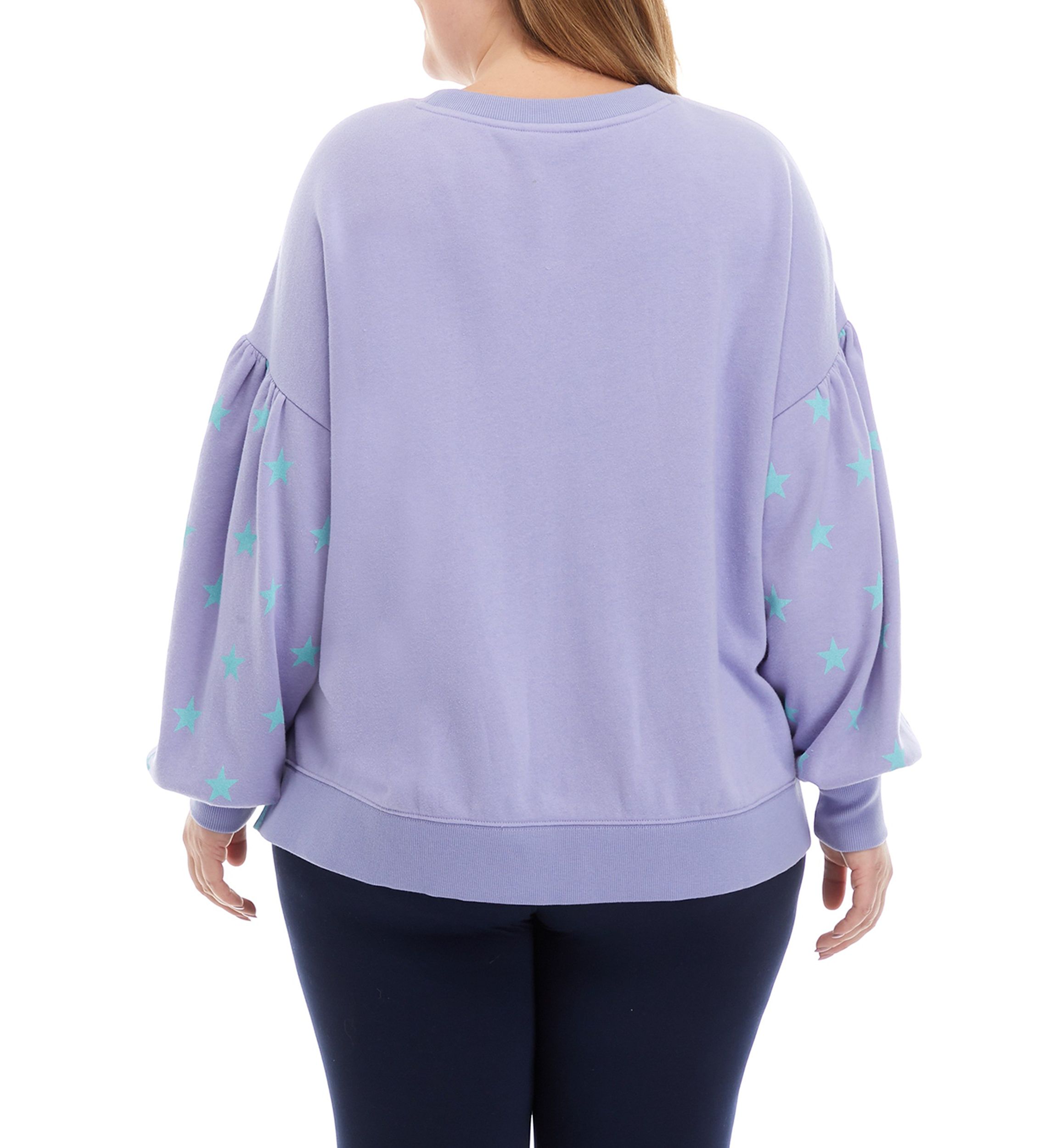 Plus Size Lantern Sleeve High Low Pullover