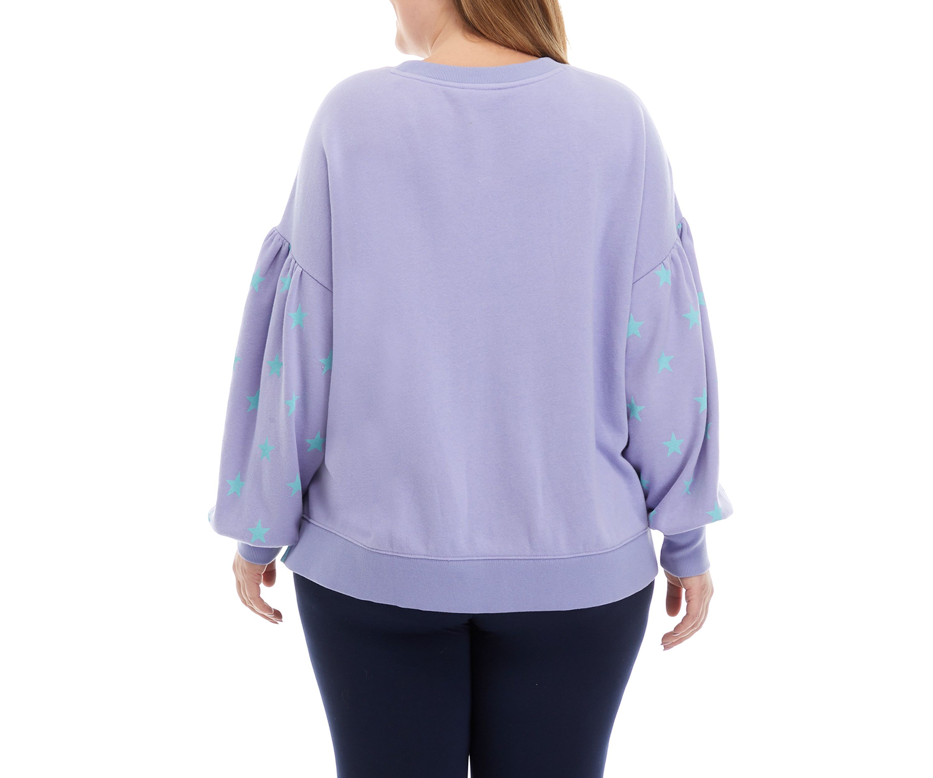 Plus Size Lantern Sleeve High Low Pullover