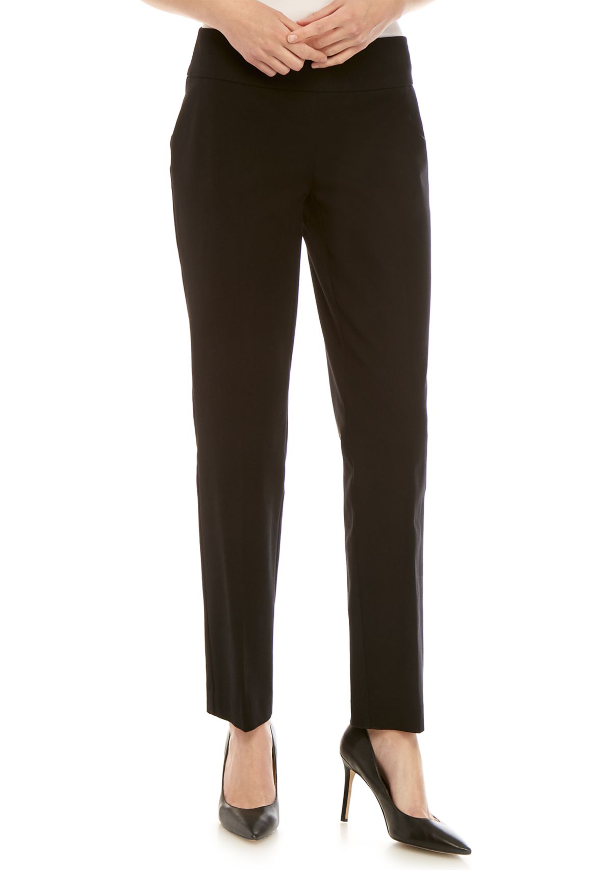 Ashley Bi Stretch Straight Leg Pull On Pants 