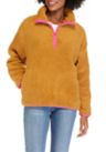 Womens Long Sleeve Half Zip Sherpa Pullover