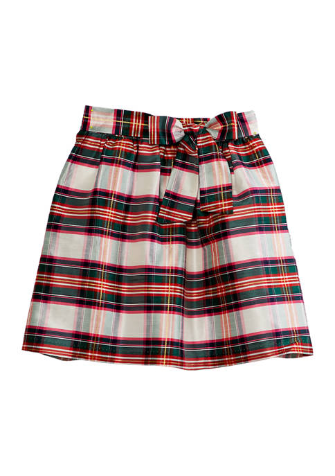 Womens Plaid Skirt with Bow