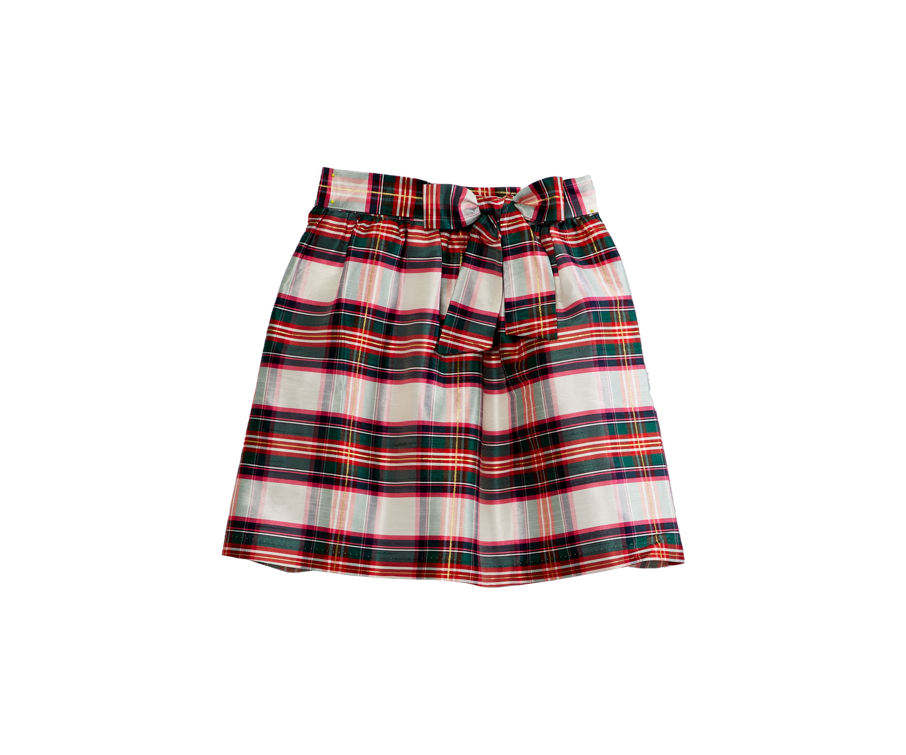 Womens Plaid Skirt with Bow