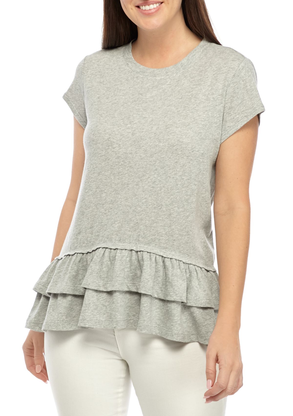 Womens Short Sleeve Tiered Top 