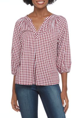 Plus Size NY Collection 3/4 Sleeve Peasant Blouse - Fireworks - Boscov's