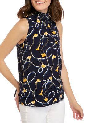 Crown & Ivy™ Women's Sleeveless Mock Neck Smock Printed Top | belk