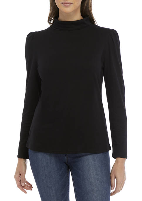 Crown & Ivy™ Womens Long Ruched Sleeve Turtleneck