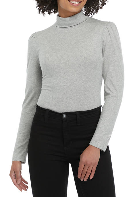 Crown & Ivy™ Womens Long Ruched Sleeve Turtleneck