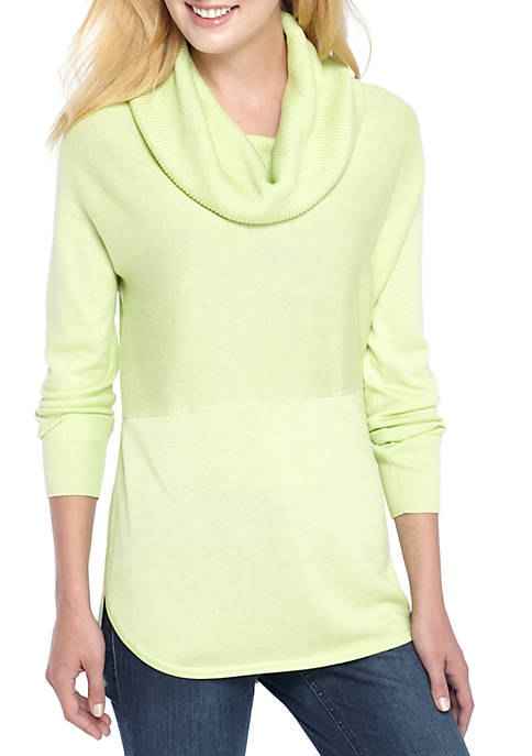 Solid Cowl Neck Sweater