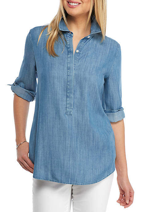 Crown & Ivy™ Pullover Chambray Top | belk