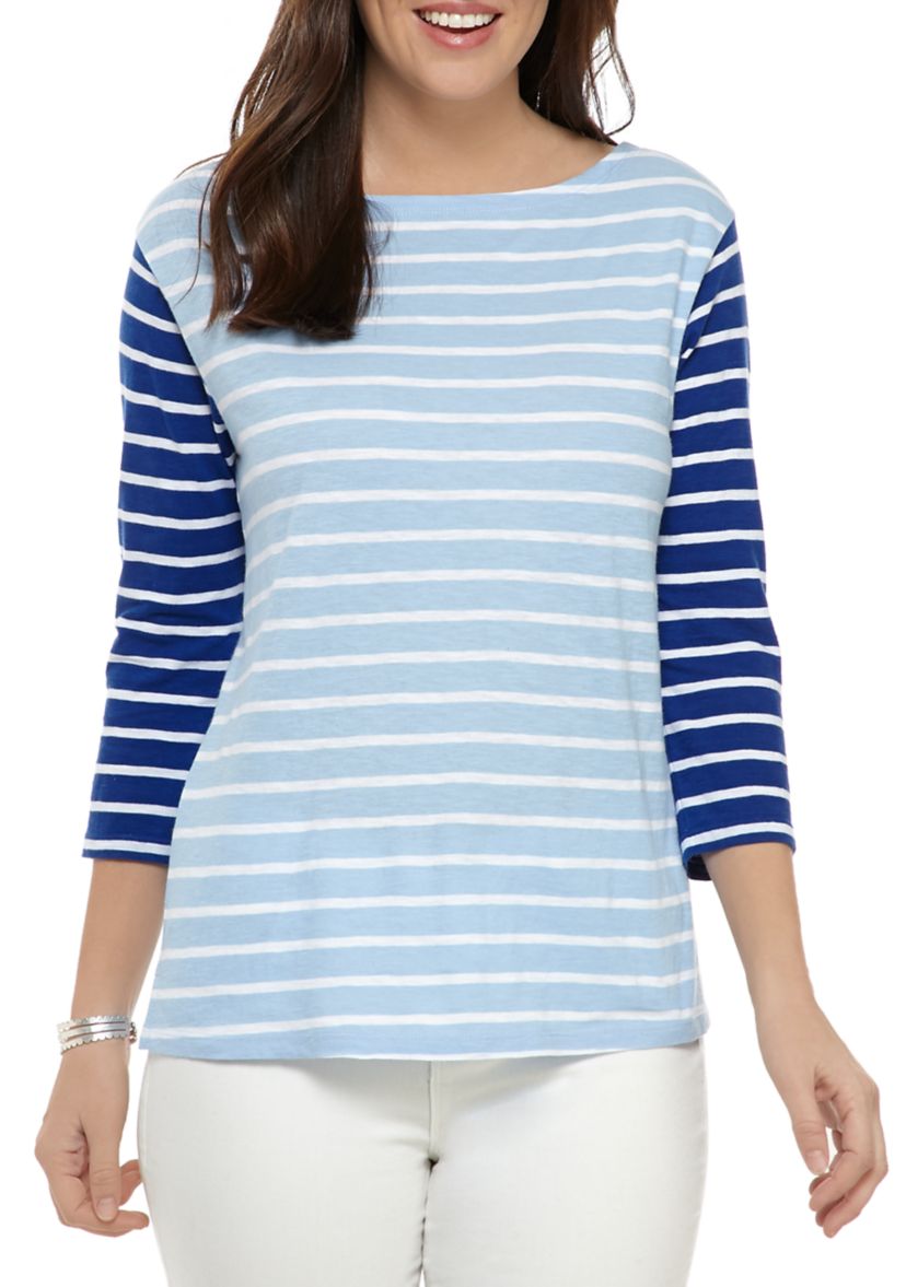 Stripe Boat Neck Top