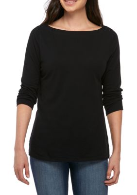 Crown & Ivy™ 3/4 Sleeve Boat Neck Top | belk