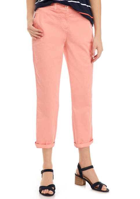 Womens Rolled Chino Cropped Pants