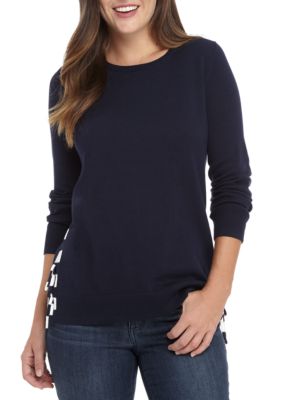 new directions long sleeve chevron hem marled cardiga