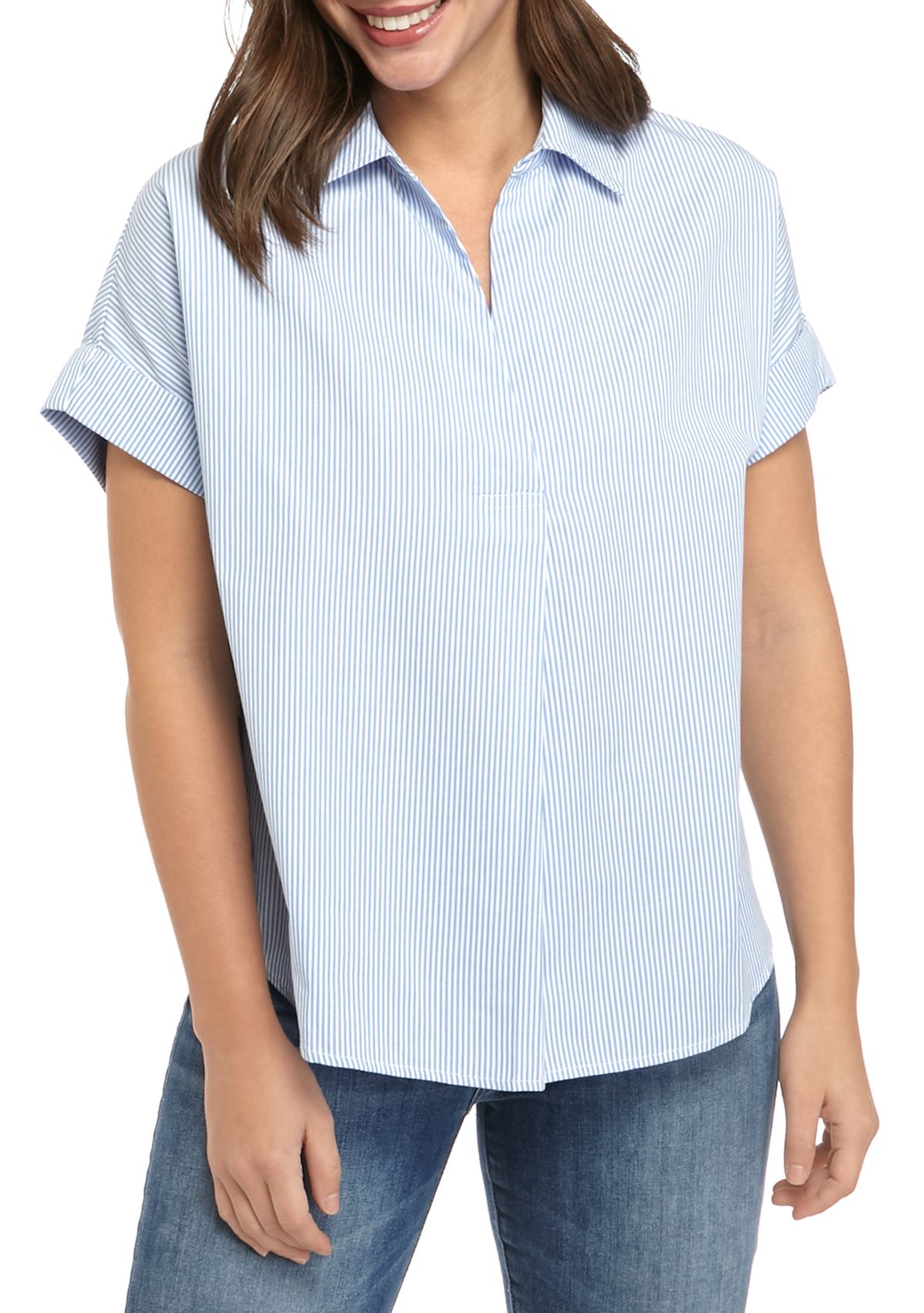 Womens Short Sleeve Pop Over Top