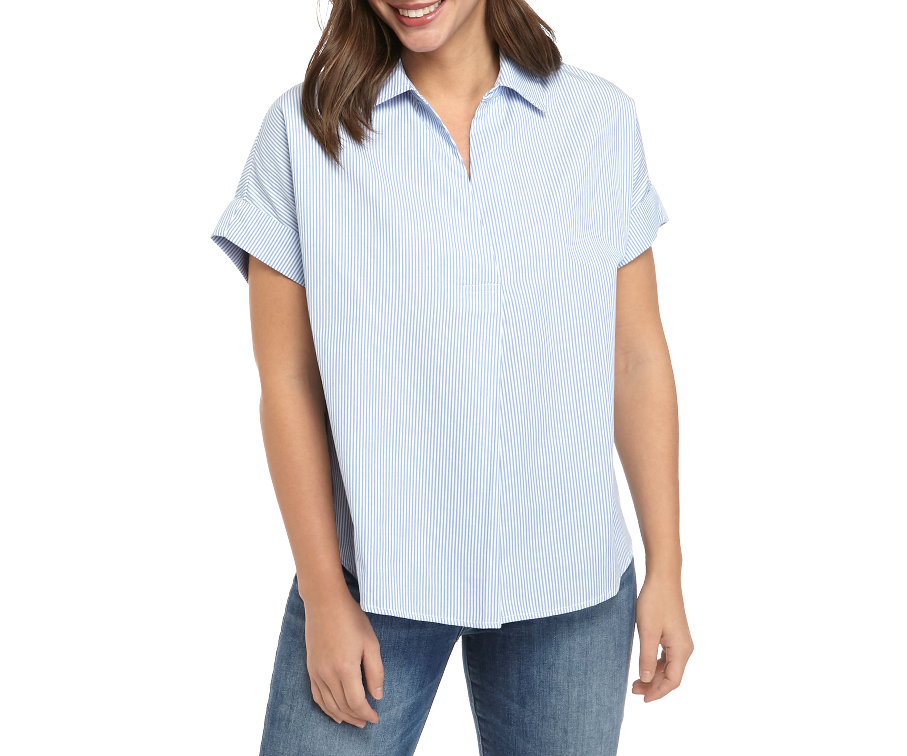 Womens Short Sleeve Pop Over Top