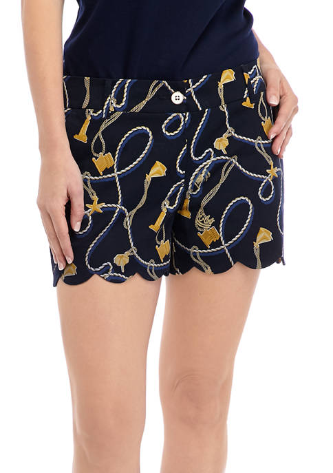 Crown & Ivy™ Petite Scallop Printed Shorts