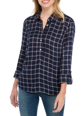 Crown & Ivy™ Petite Long Button Down Shirt | belk