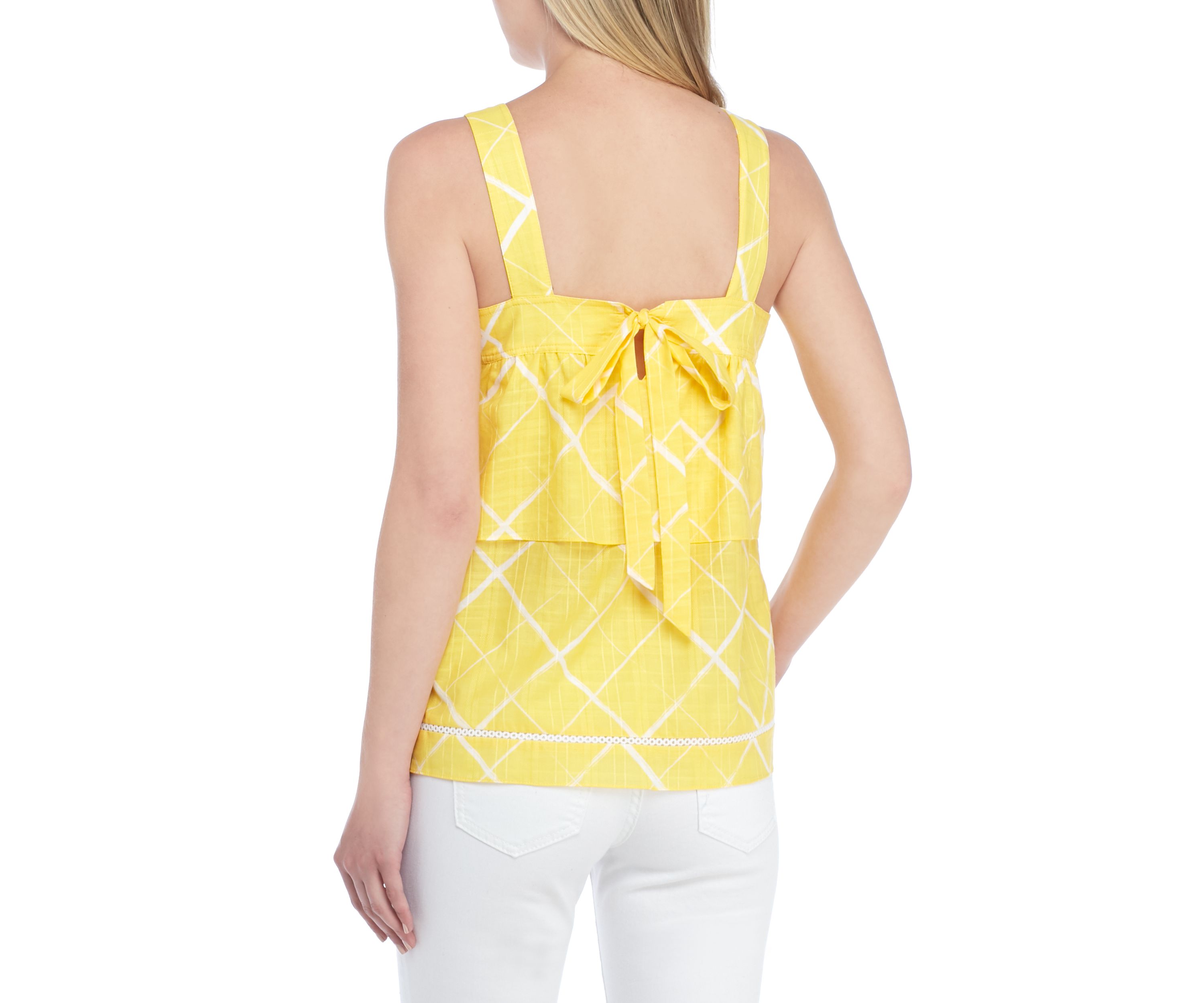 Petite Short Sleeve Front Tiered Top