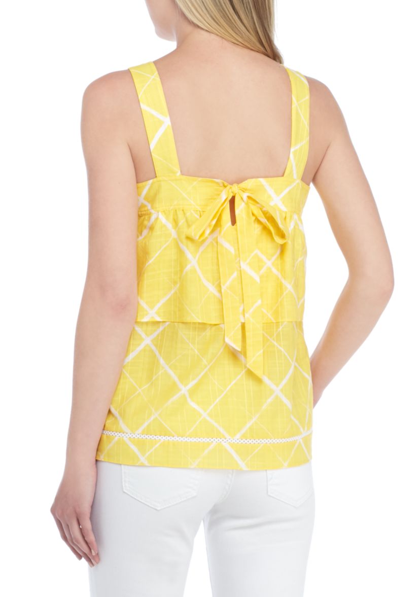 Petite Short Sleeve Front Tiered Top