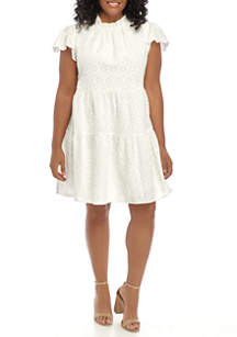 Crown & Ivy™ Plus Size Short Sleeve Tiered Dress | belk
