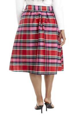 Crown Ivy Plus Size Plaid Midi Skirt belk