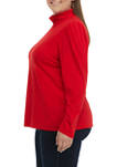 Plus Size Long Sleeve Ruched Turtleneck Top