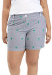 Plus Size Embroidered 5 Inch Shorts 