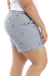 Plus Size Embroidered 5 Inch Shorts 