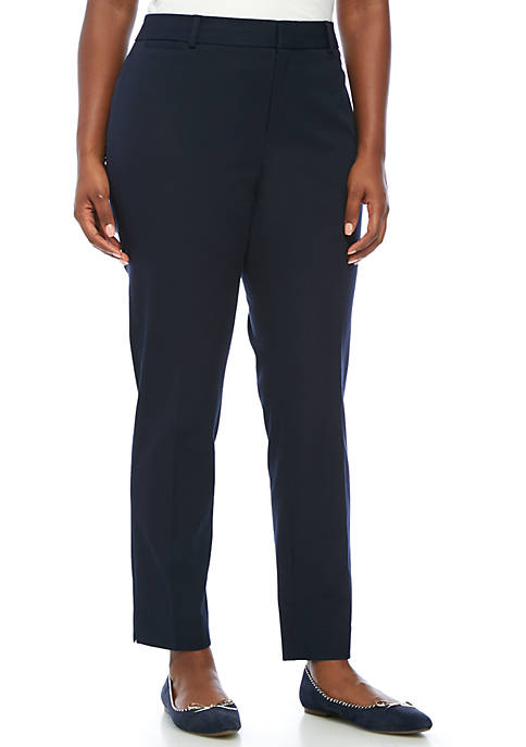 Crown & Ivy™ Plus Size Cary Fly Front Bi-Stretch Pants | belk