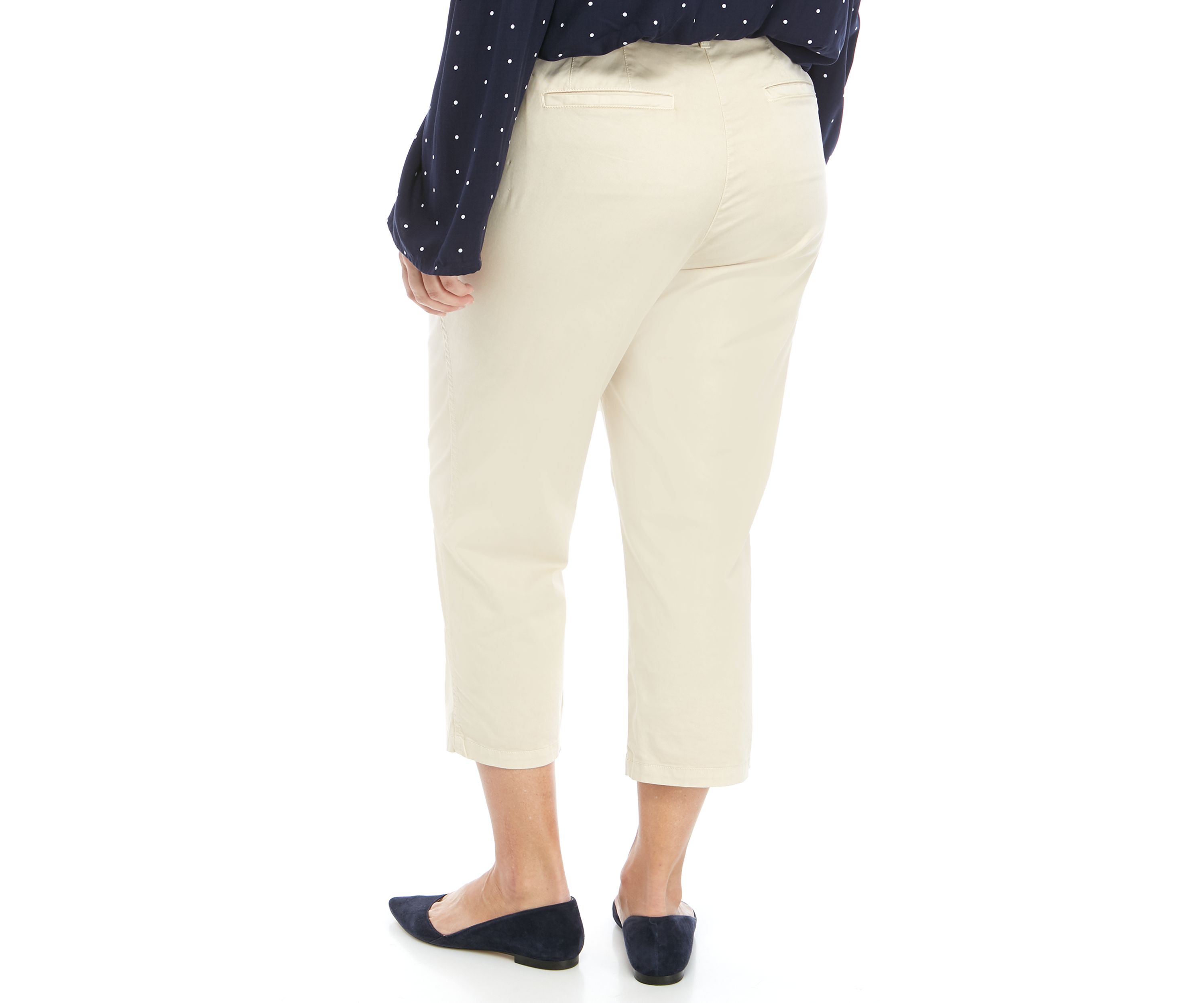 Plus Size Rolled Crop Chino Pants