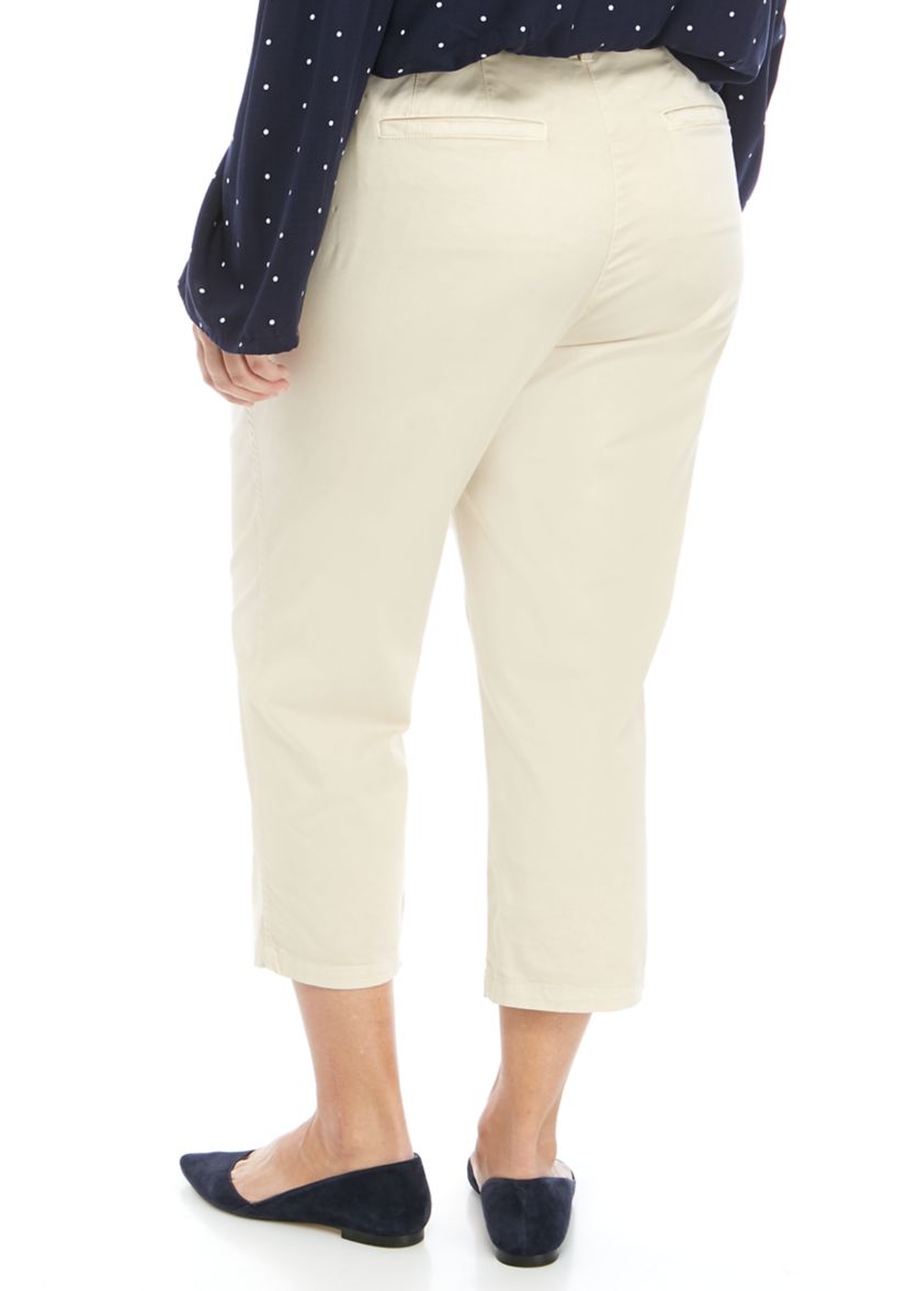 Plus Size Rolled Crop Chino Pants