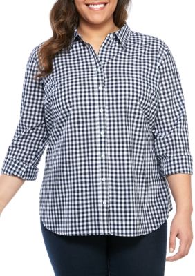 vintage america blues chiara double riverbank plaid button front to