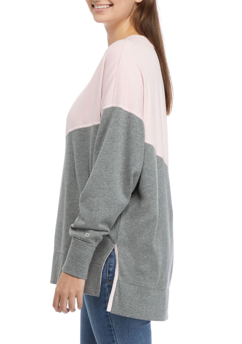 Womens Long Sleeve Color Block Sweater 