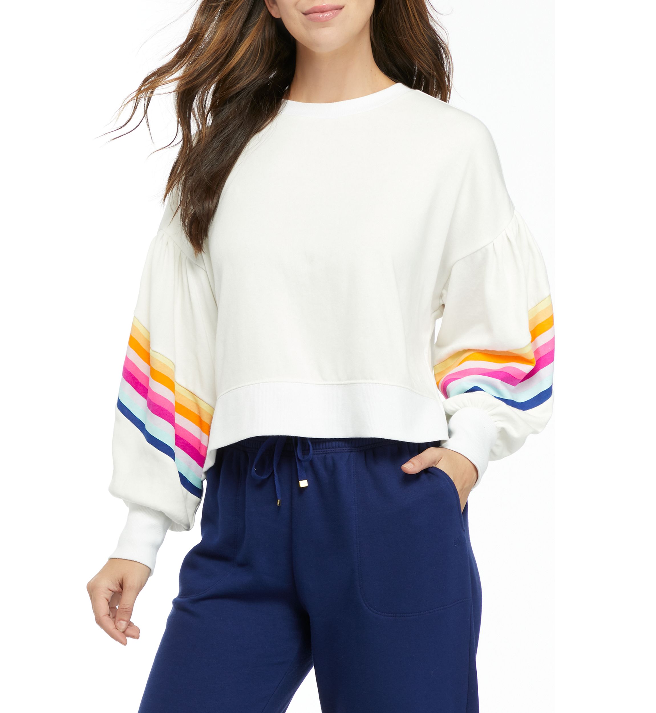 Womens Drop Shoulder Cropped Sweatshirt