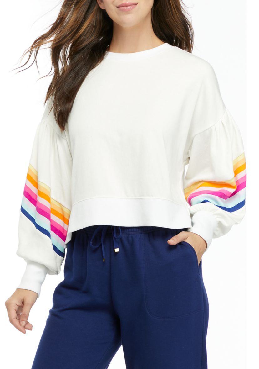 Womens Drop Shoulder Cropped Sweatshirt