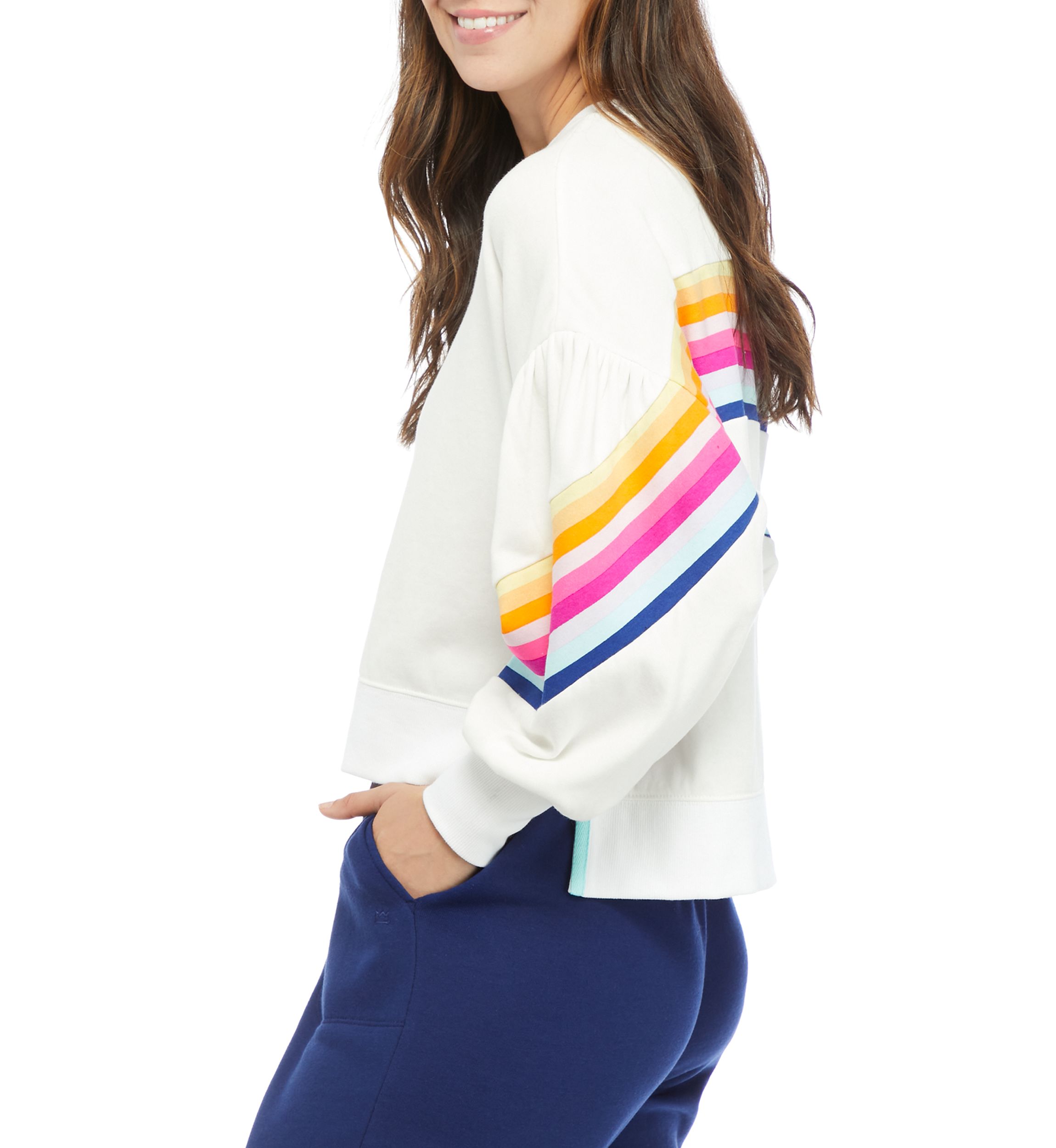 Womens Drop Shoulder Cropped Sweatshirt