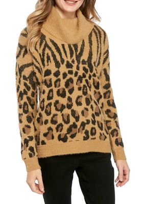 white animal print sweater