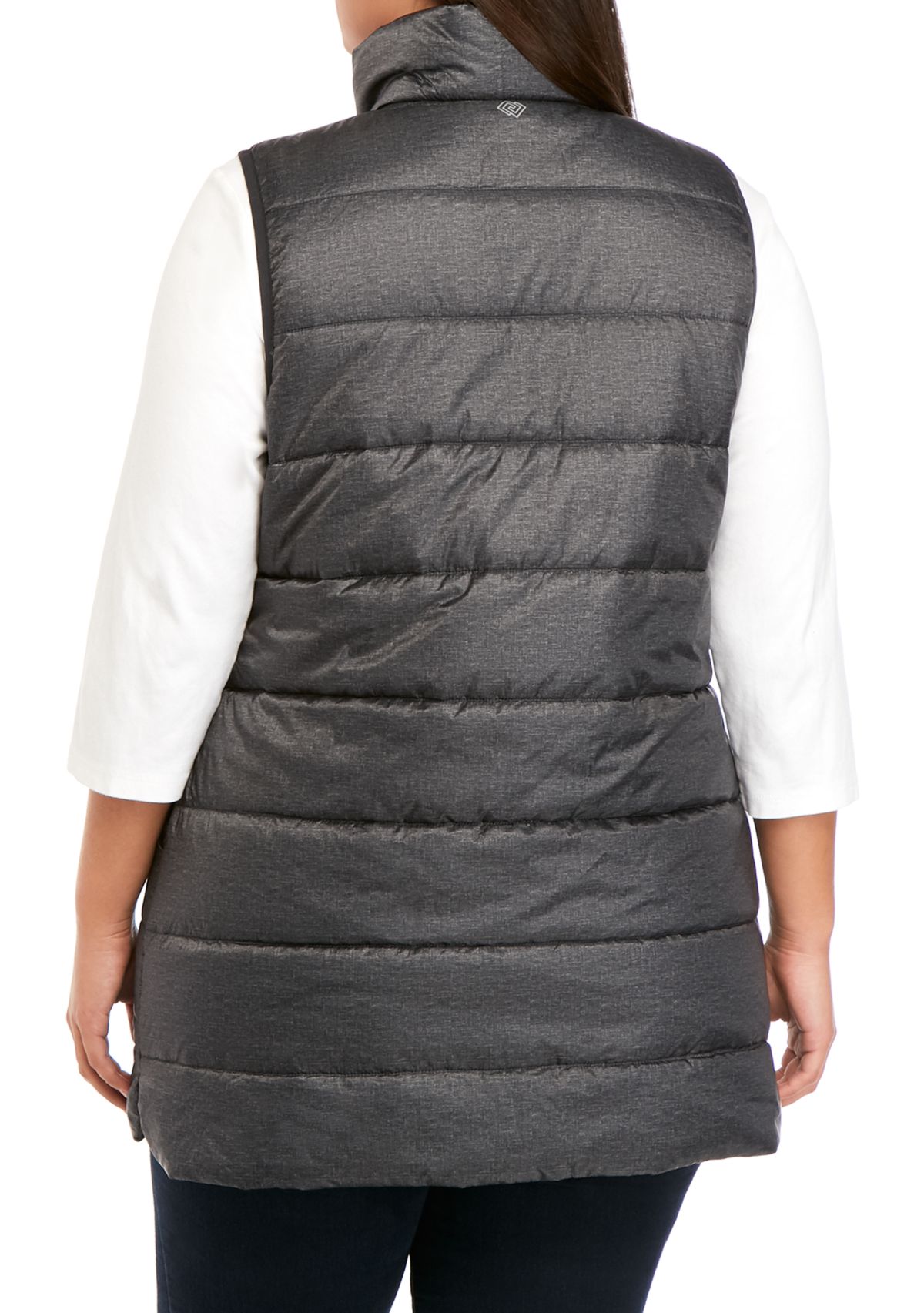 Plus Size Long Puffer Vest