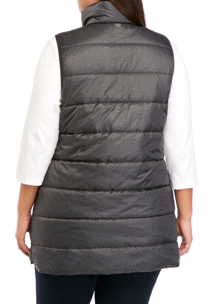 Plus Size Long Puffer Vest