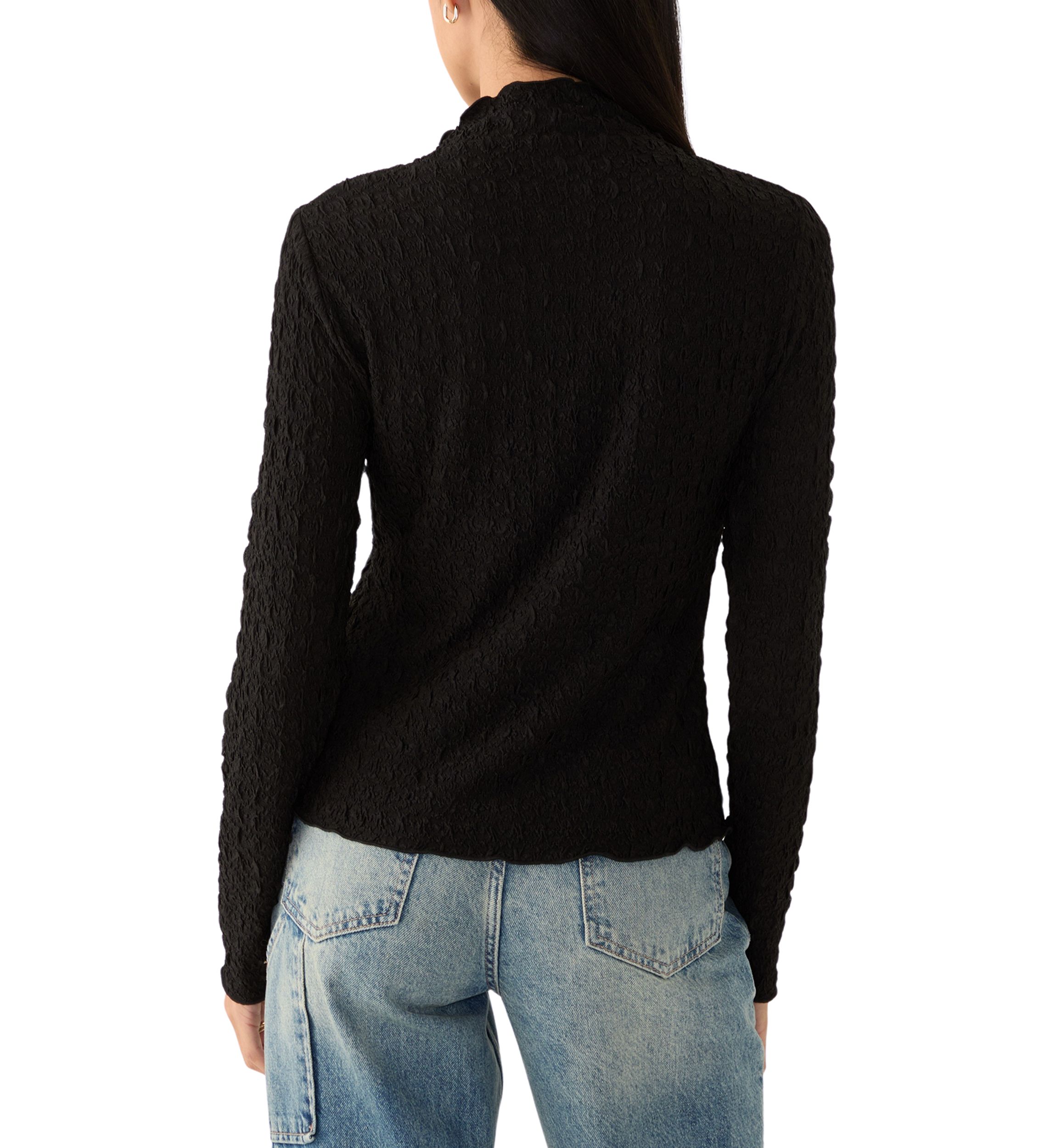 Womens Long Sleeve Mock Neck Novelty Sweater 