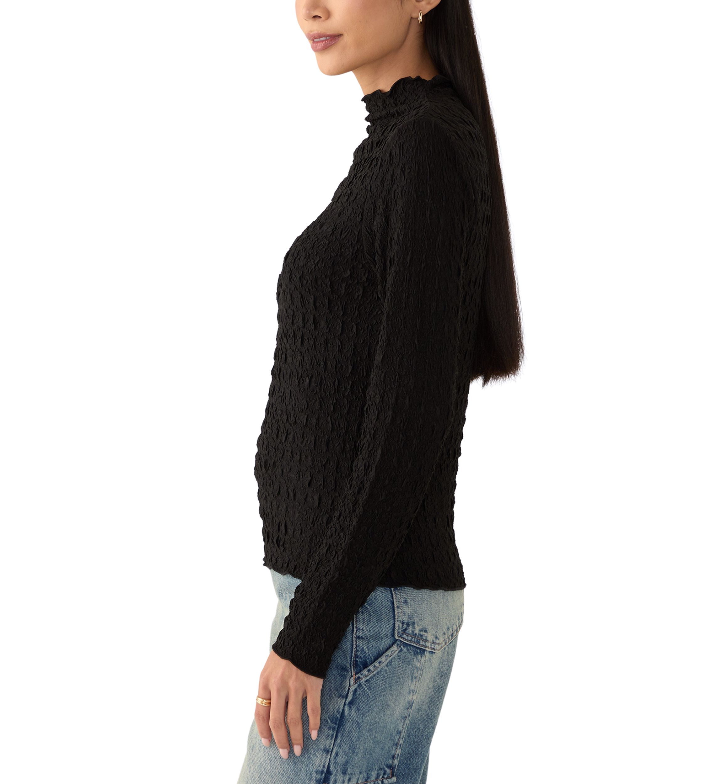 Womens Long Sleeve Mock Neck Novelty Sweater 