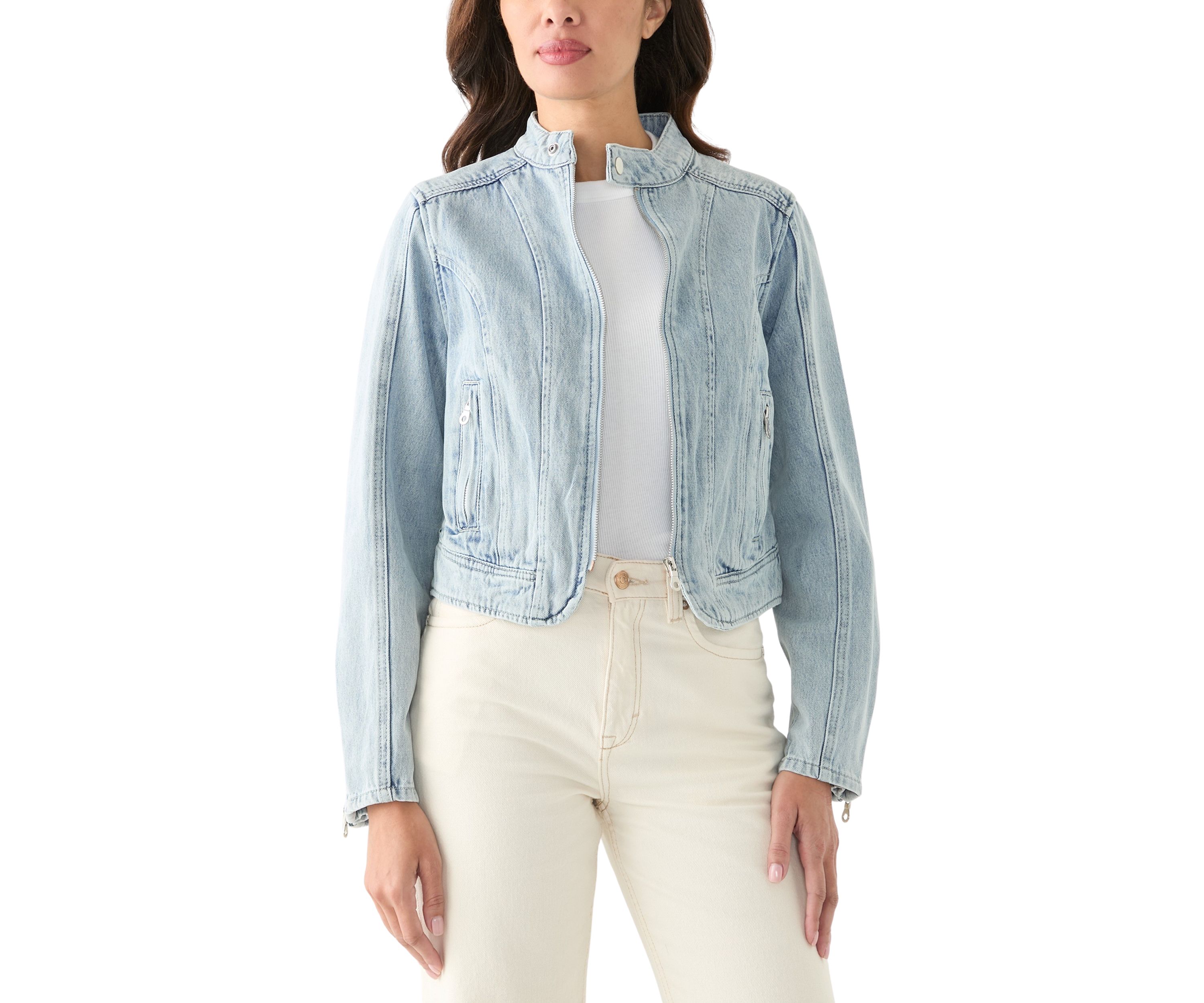 Womens Zip Up Denim Jacket