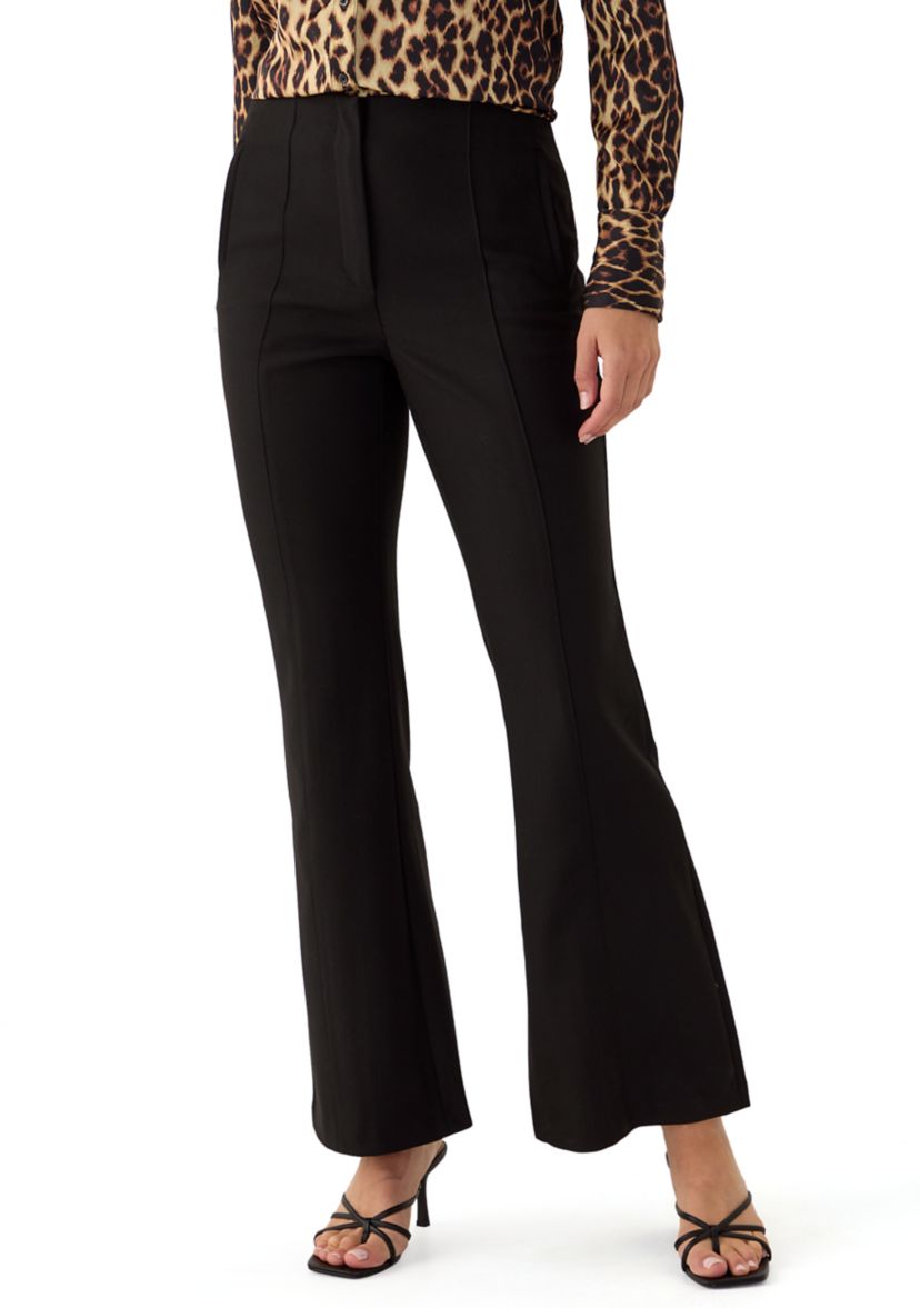 Womens High Waisted Flare Leg Pants with Front Pocket